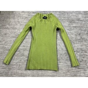 George Sweater Womens Small Green Ribbed Long‎ Sleeve Rayon Blend